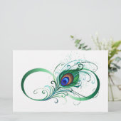 Unendlichkeitssymbol mit Peacock Feather Briefpapier (Stehend Vorderseite)