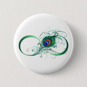Unendlichkeitssymbol mit Peacock Feather Button (Vorderseite)