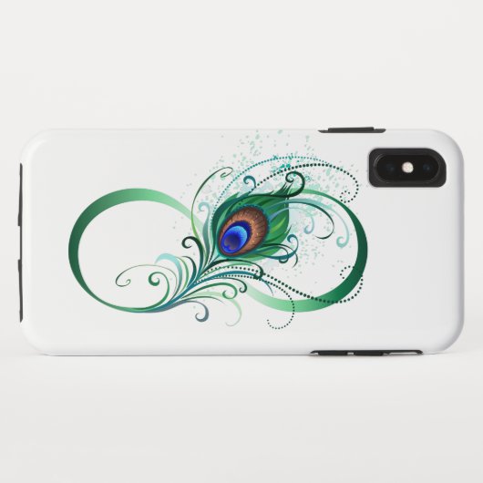 Unendlichkeitssymbol mit Peacock Feather Case-Mate iPhone Hülle (Rückseite (Horizontal))
