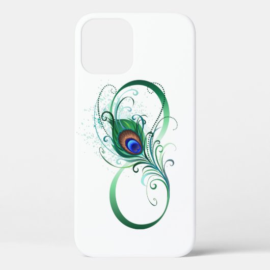 Unendlichkeitssymbol mit Peacock Feather Case-Mate iPhone Hülle (Rückseite)
