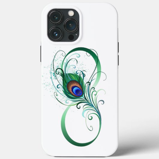 Unendlichkeitssymbol mit Peacock Feather Case-Mate iPhone Hülle (Rückseite)