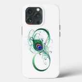 Unendlichkeitssymbol mit Peacock Feather Case-Mate iPhone Hülle (Rückseite)
