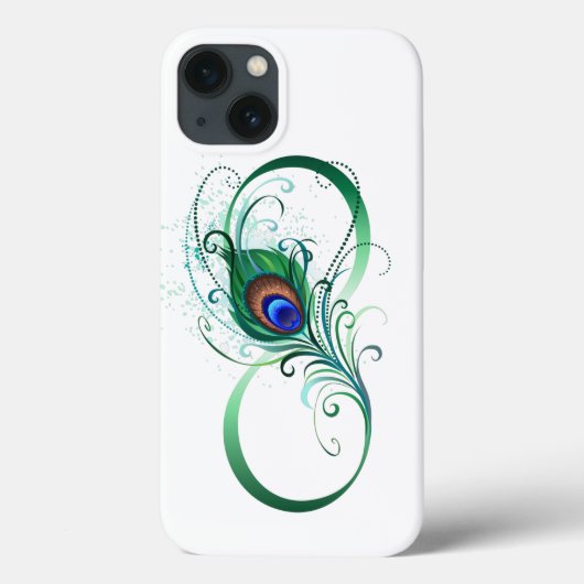 Unendlichkeitssymbol mit Peacock Feather Case-Mate iPhone Hülle (Rückseite)