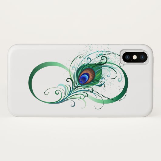 Unendlichkeitssymbol mit Peacock Feather Case-Mate iPhone Hülle (Rückseite (Horizontal))