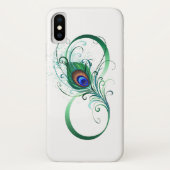 Unendlichkeitssymbol mit Peacock Feather Case-Mate iPhone Hülle (Rückseite)