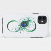 Unendlichkeitssymbol mit Peacock Feather Case-Mate iPhone Hülle (Rückseite (Horizontal))
