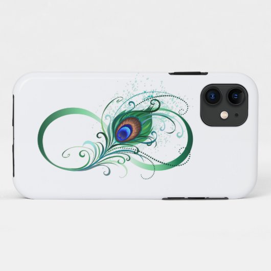 Unendlichkeitssymbol mit Peacock Feather Case-Mate iPhone Hülle (Rückseite (Horizontal))