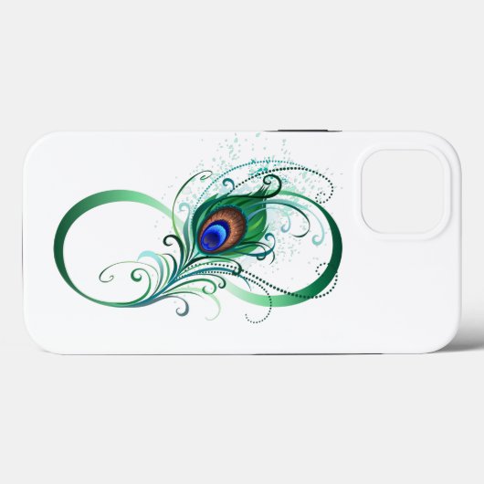 Unendlichkeitssymbol mit Peacock Feather Case-Mate iPhone Hülle (Rückseite (Horizontal))