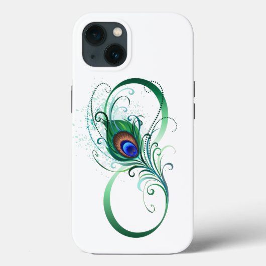 Unendlichkeitssymbol mit Peacock Feather Case-Mate iPhone Hülle (Rückseite)