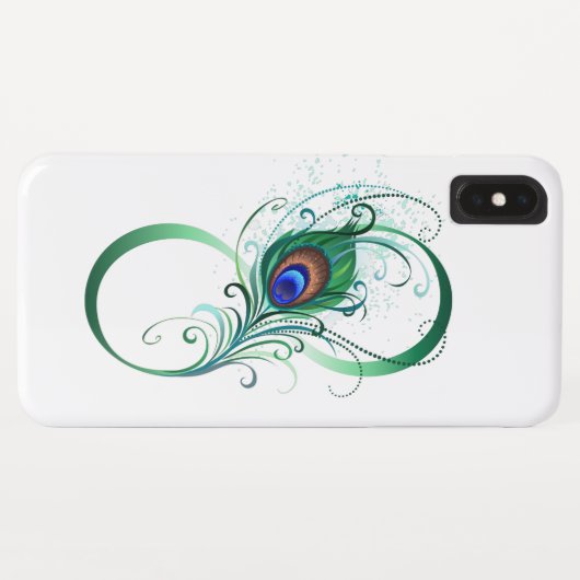 Unendlichkeitssymbol mit Peacock Feather Case-Mate iPhone Hülle (Rückseite (Horizontal))