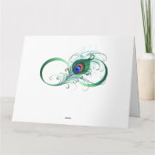 Unendlichkeitssymbol mit Peacock Feather Dankeskarte (Rückseite)