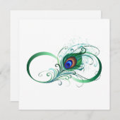 Unendlichkeitssymbol mit Peacock Feather Dankeskarte (Vorne/Hinten)