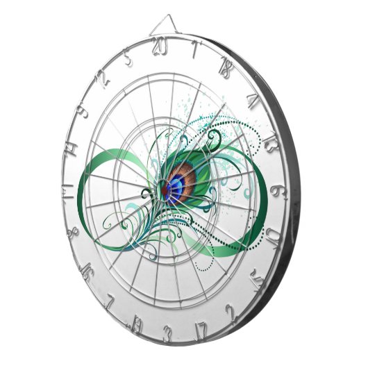 Unendlichkeitssymbol mit Peacock Feather Dartscheibe (Vorderseite rechts)