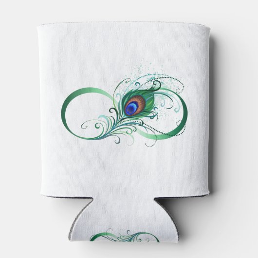 Unendlichkeitssymbol mit Peacock Feather Dosenkühler (Rückseite)