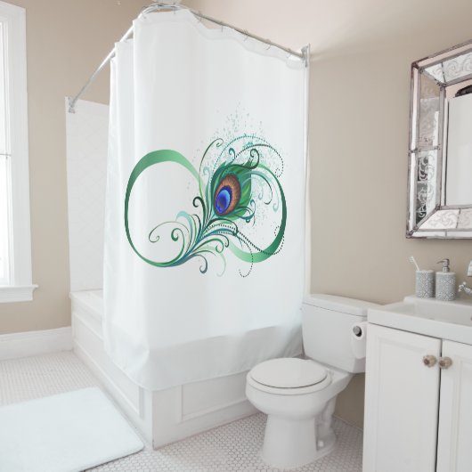 Unendlichkeitssymbol mit Peacock Feather Duschvorhang (Beispiel)