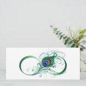 Unendlichkeitssymbol mit Peacock Feather Einladung (Stehend Vorderseite)