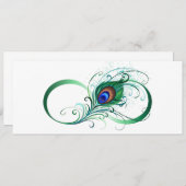 Unendlichkeitssymbol mit Peacock Feather Einladung (Vorne/Hinten)