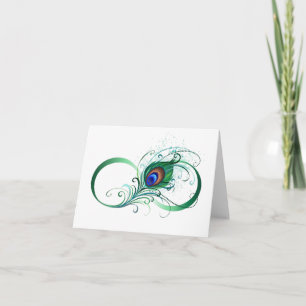 Unendlichkeitssymbol mit Peacock Feather Einladung
