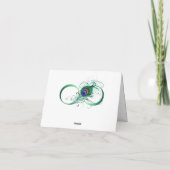 Unendlichkeitssymbol mit Peacock Feather Einladung (Rückseite)