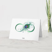 Unendlichkeitssymbol mit Peacock Feather Einladung (Rückseite)