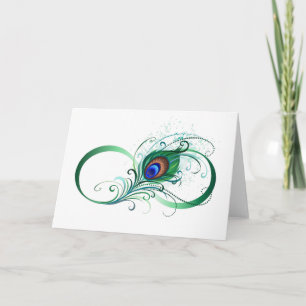 Unendlichkeitssymbol mit Peacock Feather Einladung