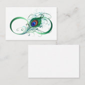 Unendlichkeitssymbol mit Peacock Feather Empfehlungskarte (Vorne/Hinten)