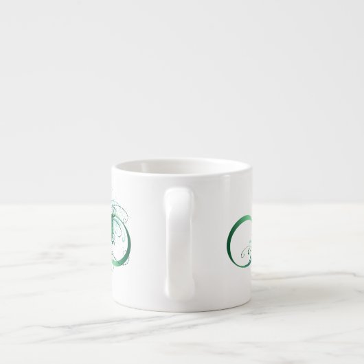 Unendlichkeitssymbol mit Peacock Feather Espressotasse (Rückseite)