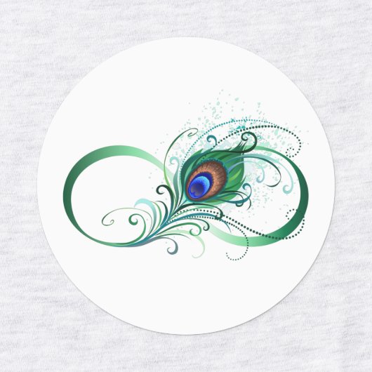 Unendlichkeitssymbol mit Peacock Feather Etiketten (Design 1)