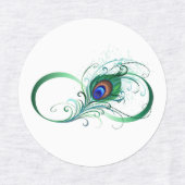 Unendlichkeitssymbol mit Peacock Feather Etiketten (Design 2)