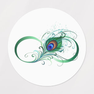 Unendlichkeitssymbol mit Peacock Feather Etiketten
