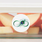 Unendlichkeitssymbol mit Peacock Feather Etiketten (Befestigt)