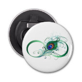 Unendlichkeitssymbol mit Peacock Feather Flaschenöffner (Vorderseite)