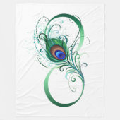 Unendlichkeitssymbol mit Peacock Feather Fleecedecke (Vorderseite)