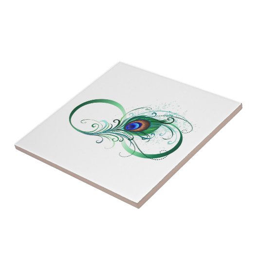 Unendlichkeitssymbol mit Peacock Feather Fliese (Seite)