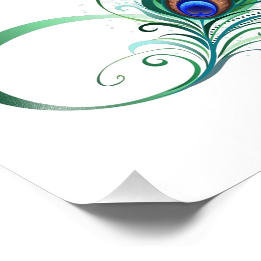 Unendlichkeitssymbol mit Peacock Feather Fotodruck (Ecke)