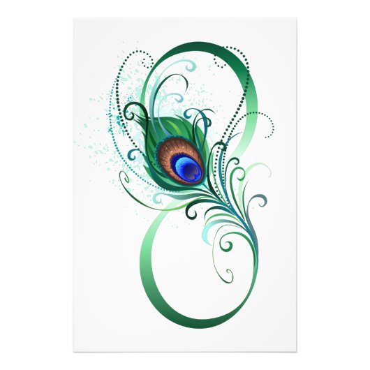 Unendlichkeitssymbol mit Peacock Feather Fotodruck (Vorne)