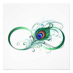 Unendlichkeitssymbol mit Peacock Feather Fotodruck