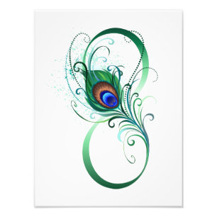 Unendlichkeitssymbol mit Peacock Feather Fotodruck