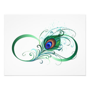 Unendlichkeitssymbol mit Peacock Feather Fotodruck