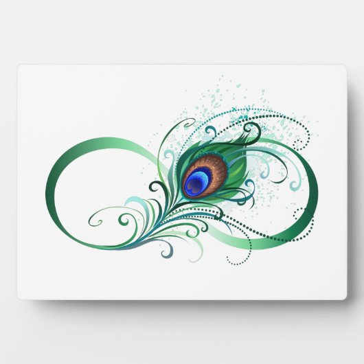 Unendlichkeitssymbol mit Peacock Feather Fotoplatte (Vorderseite)