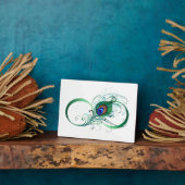 Unendlichkeitssymbol mit Peacock Feather Fotoplatte (Seite)