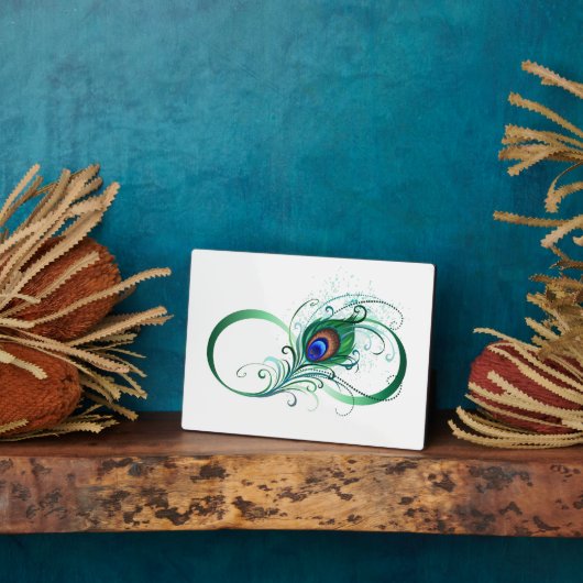 Unendlichkeitssymbol mit Peacock Feather Fotoplatte (Seite)