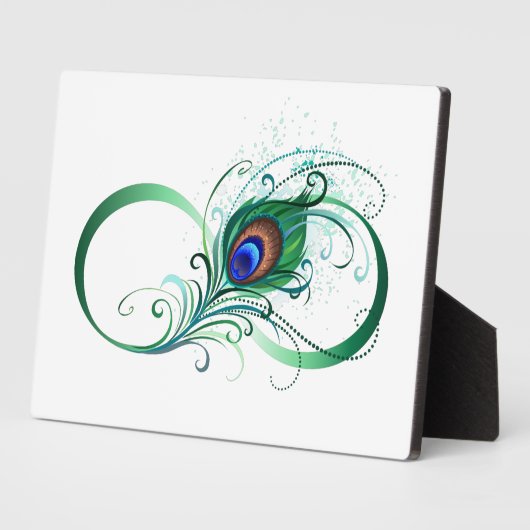 Unendlichkeitssymbol mit Peacock Feather Fotoplatte (Seite)