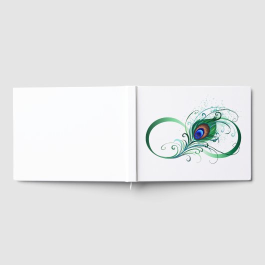Unendlichkeitssymbol mit Peacock Feather Gästebuch (Voll)