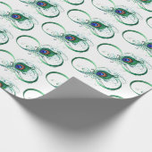 Unendlichkeitssymbol mit Peacock Feather Geschenkpapier (Ecke)
