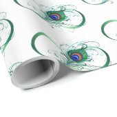 Unendlichkeitssymbol mit Peacock Feather Geschenkpapier (Rolleneckpunkt)