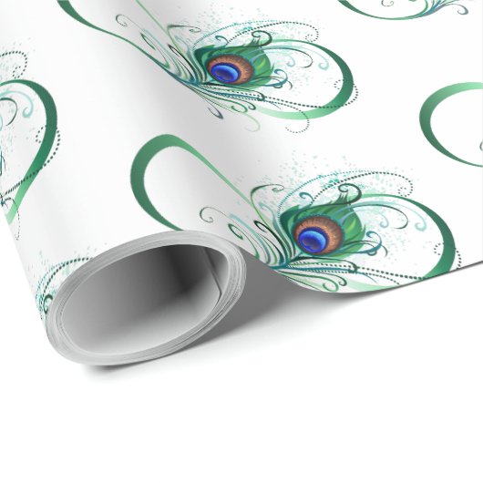 Unendlichkeitssymbol mit Peacock Feather Geschenkpapier (Rolleneckpunkt)