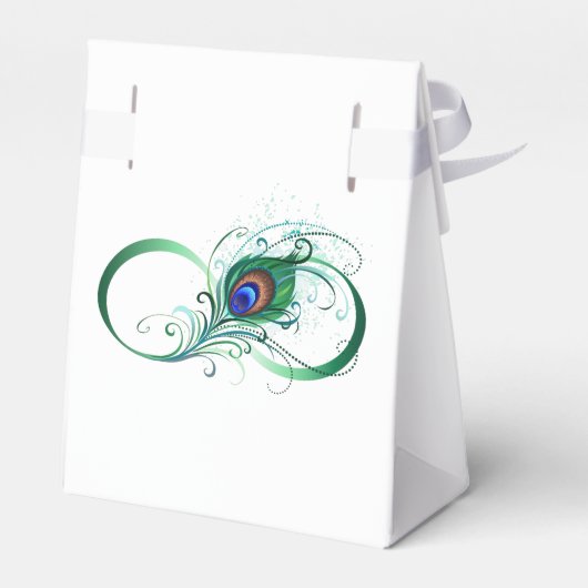 Unendlichkeitssymbol mit Peacock Feather Geschenkschachtel (Rückseite)