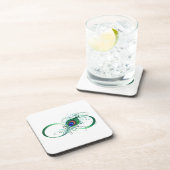 Unendlichkeitssymbol mit Peacock Feather Getränkeuntersetzer (Rechte Seite)