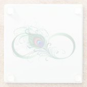 Unendlichkeitssymbol mit Peacock Feather Glasuntersetzer (Rückseite)